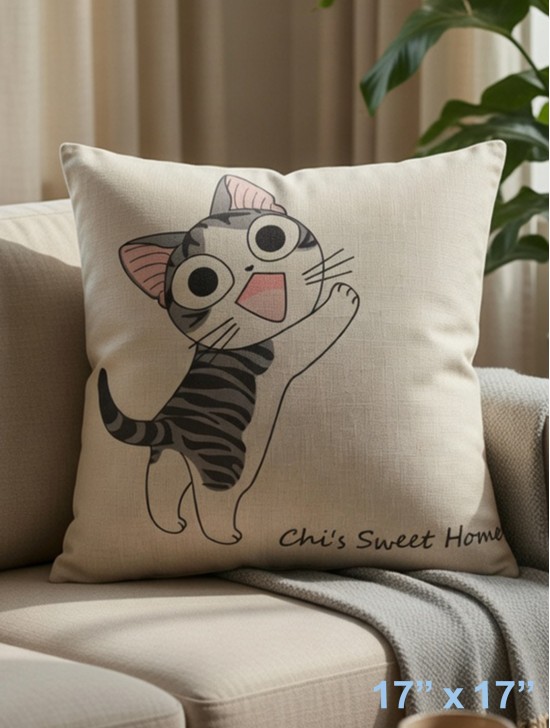 KITTEN PRINT CUSHION & FILLER